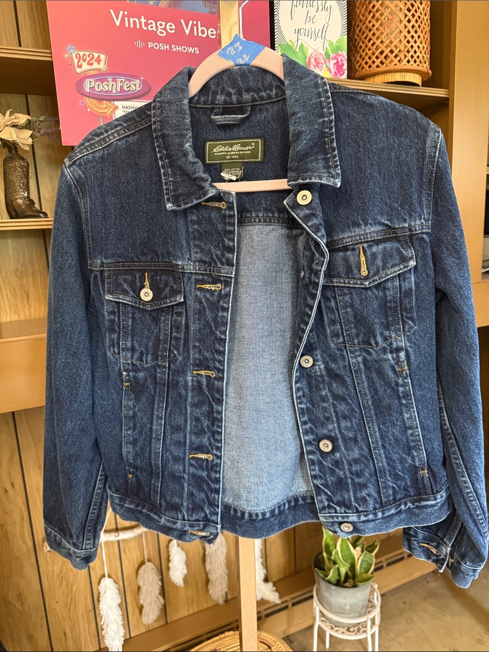 Vintage Eddie Bauer Dark Indigo Denim Jacket